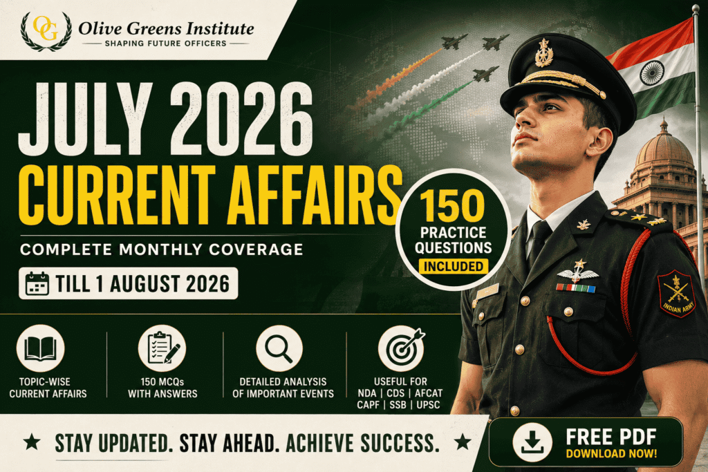 July 2026 Current Affairs PDF by Olive Greens Institute