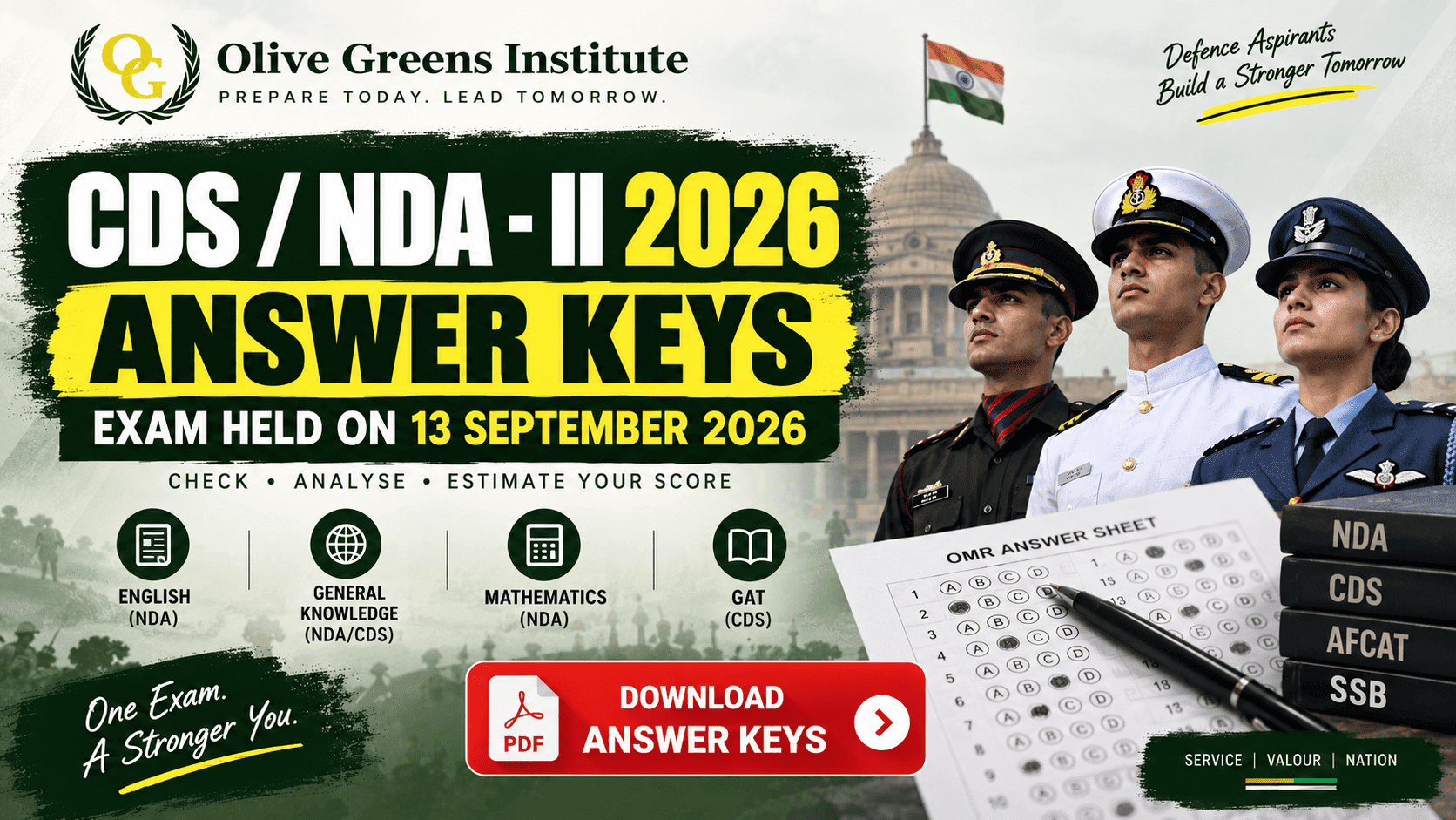 CDS & NDA II 2026 Answer Keys